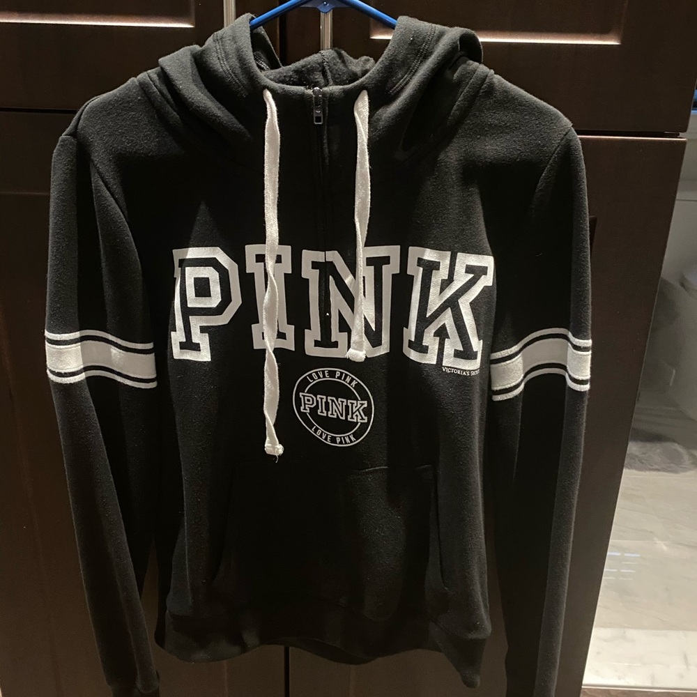 PINK Victoria Secret pull over half zip hoodie